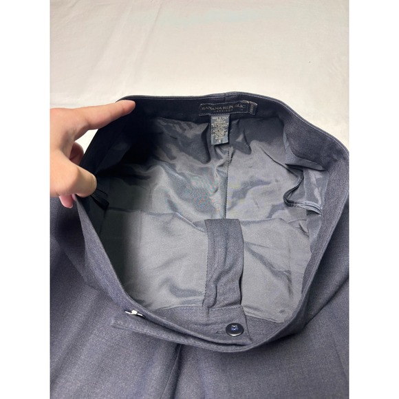 Banana Republic Harrison Trousers Womens 6 W30 L33 Gray Wool Blend Italy Wide - Picture 4 of 12